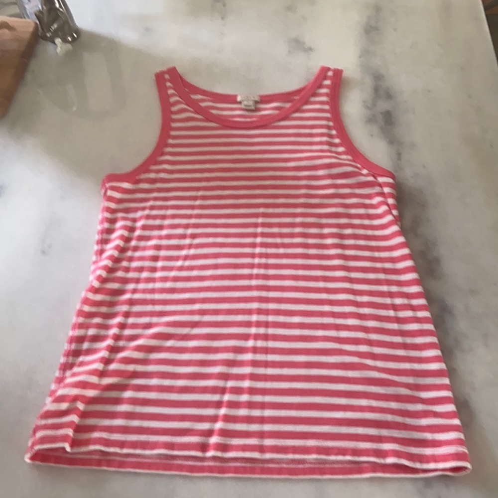 J.Crew striped pink t- shirt small